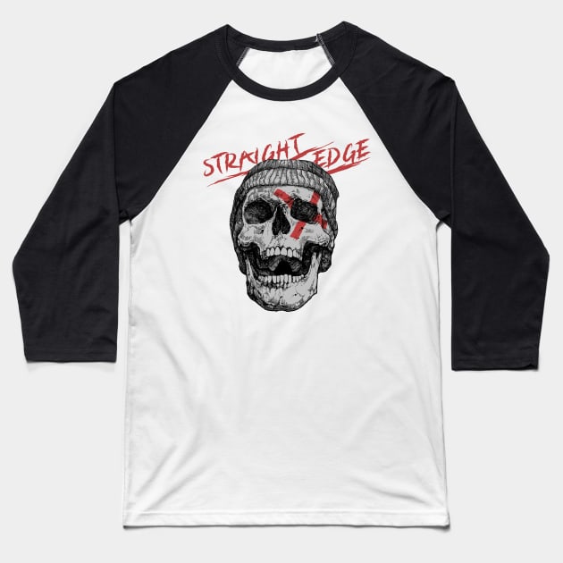 Skull straight edge Baseball T-Shirt by akawork280